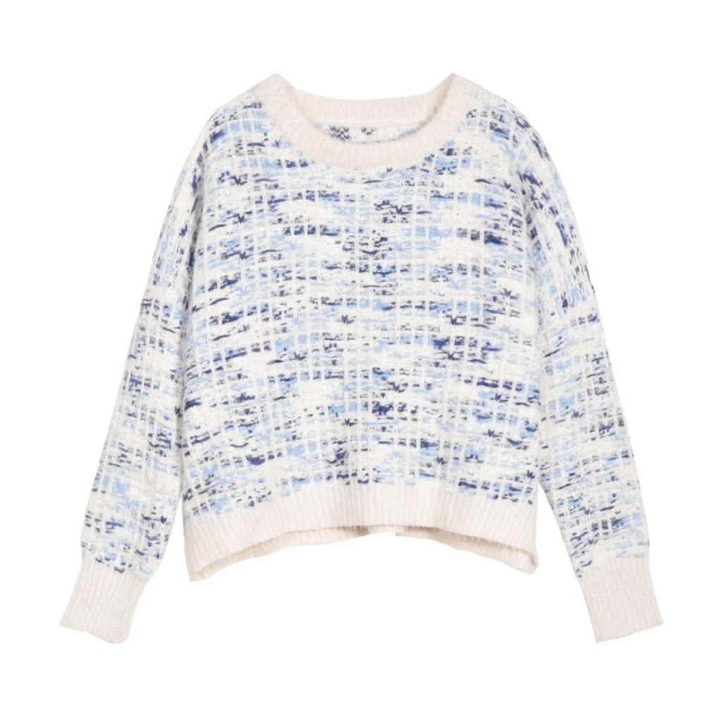Soft Cardigan Blue and Silver Threading
